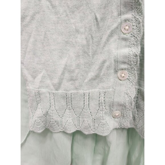 Anthropologie Knitted & Knotted Cardigan Womens XS Mint Green Button Up Casual - Picture 3 of 11